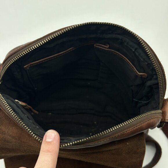 Harbour 2nd Anchor Soft Brown Leather Flap Boho Crossbody Messenger Bag Purse - Picture 9 of 12